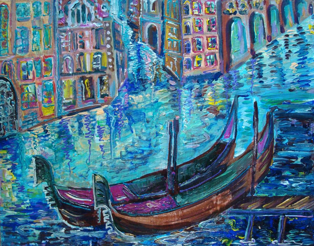 Painting of a Venetian Canal by Julia Sotnykova